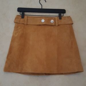 Zara gold suede a-line miniskirt NWT size M